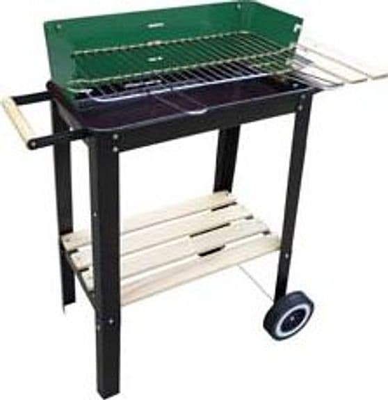 Barbecue Rettangolare con Piani Legno Kansas Bracere 50 CMX26 Lapillo - 2