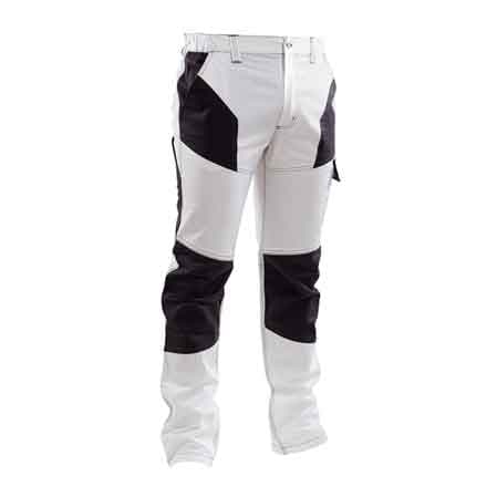 Pantalone da Lavoro Stretch Bianco Grigio Tg. L (52 54) - 3