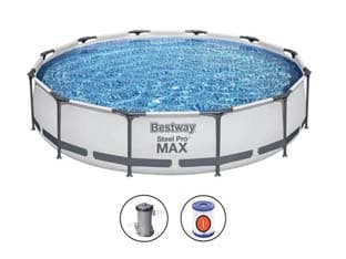 Piscina Steel Pro Max Tonda con Telaio Portante 366 CMX76H. 24,4 6.473 kg l - 2