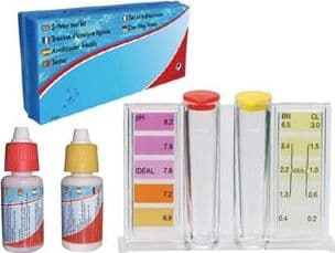 Kit Tester Cloro, PH e Bromo con Reagenti Liquidi 20 MLX2 6 Pezzi