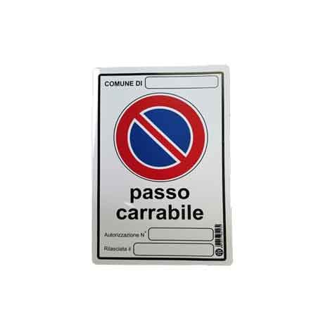 Cartello Passo Carrabile con Autorizzazione 20 x 30 cm 10 Pezzi - 3