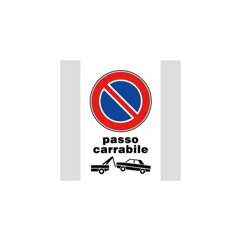 Cartello Passo Carrabile con Autorizzazione 20 x 30 cm 10 Pezzi - 2