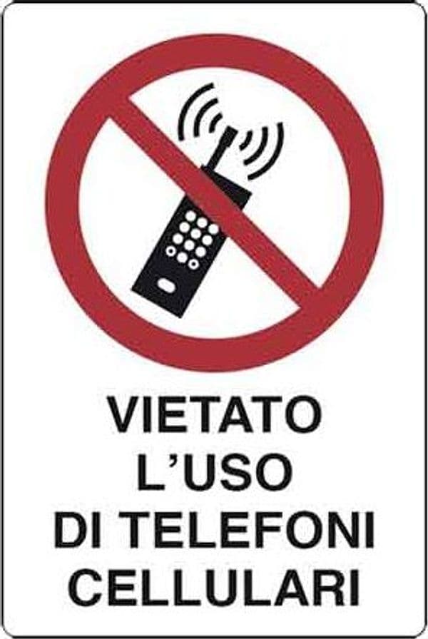 Cartello Adesivo Vietato L Uso dei Tel. Cellulari 30 x 20 cm 10 Pezzi - 3