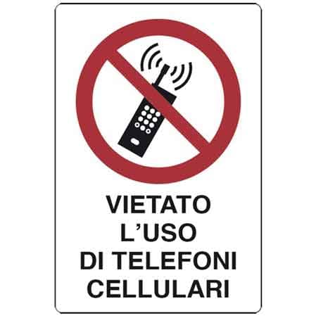 Cartello Adesivo Vietato L Uso dei Tel. Cellulari 30 x 20 cm 10 Pezzi - 3