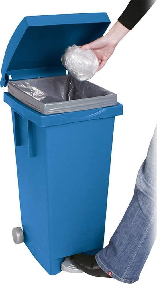 Bidone Bigtata con Ruote e Pedale 80 l 39 CMX50X81H. Blu Ics - 2