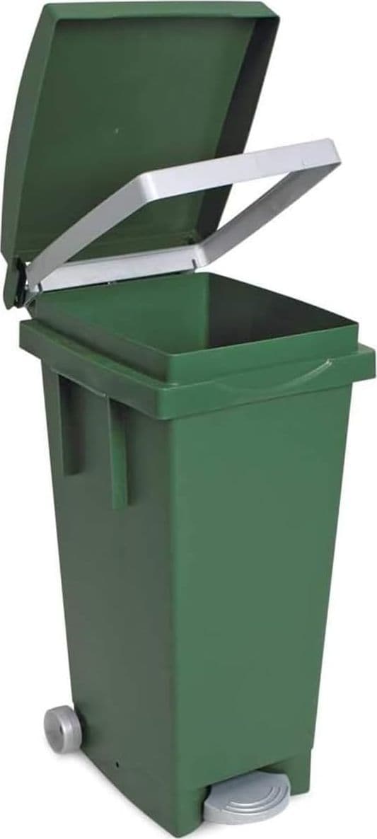 Bidone Bigtata con Ruote e Pedale 80 l 39 CMX50X81H. Verde Ics - 3