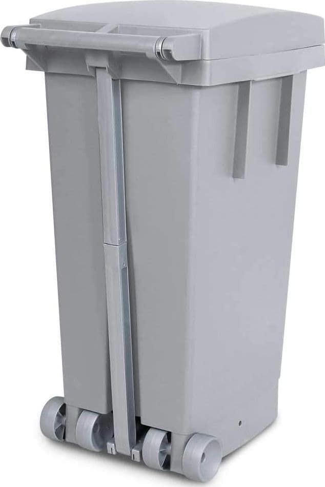 Bidone Bigtata con Ruote e Pedale 80 l 39 CMX50X81H. Bianco Ics - 3