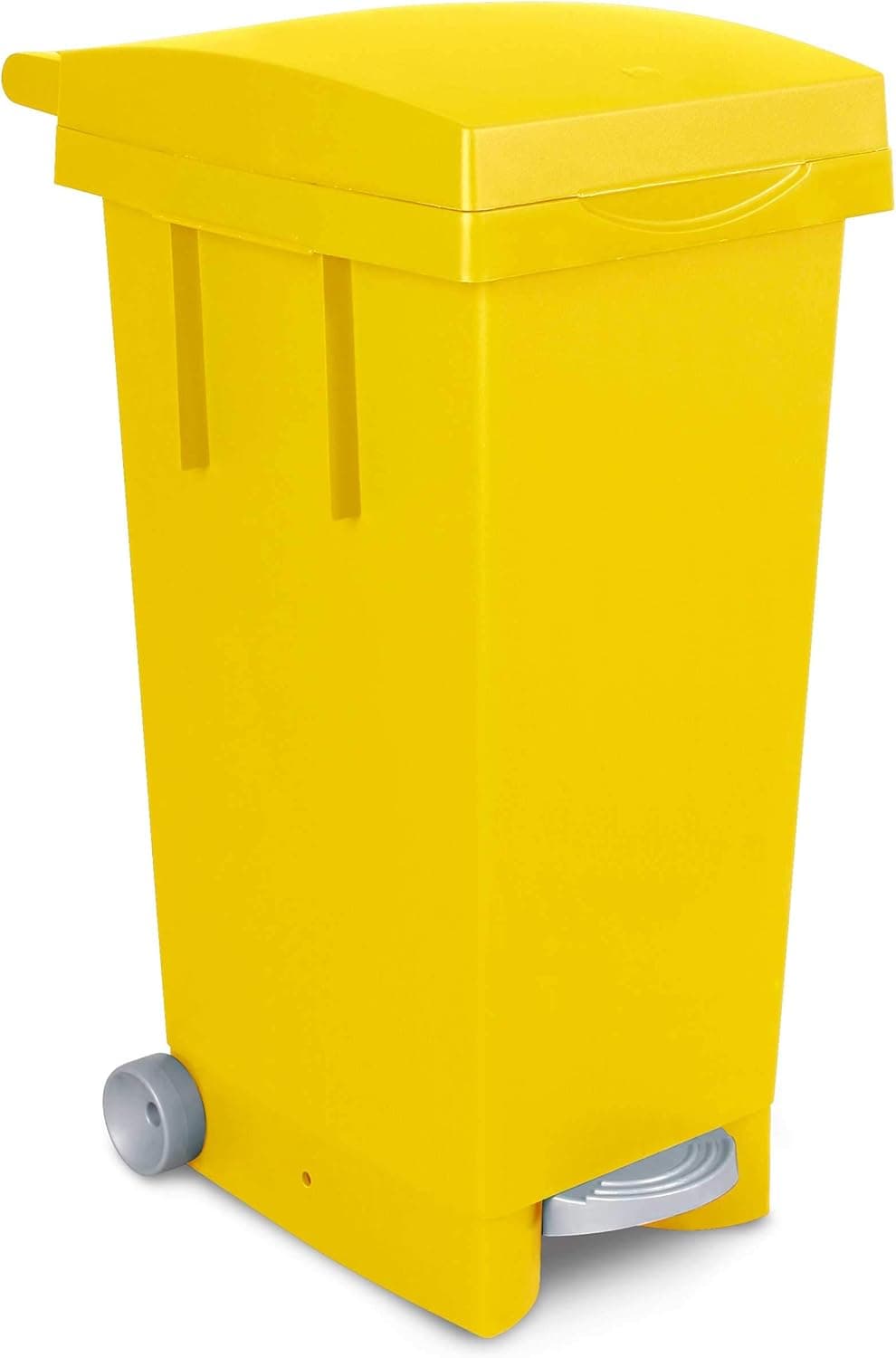 Bidone Bigtata con Ruote e Pedale 80 l 39 CMX50X81H. Giallo Ics - 4