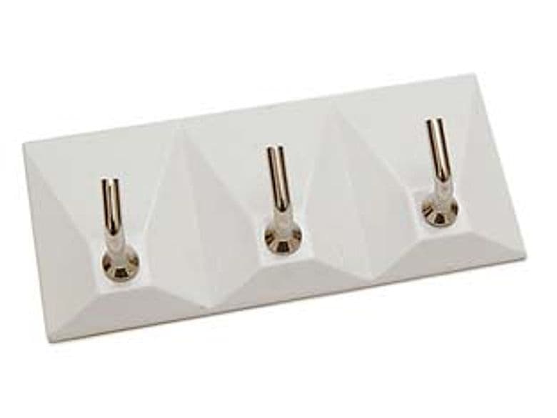 Ganci Adesivi in Plastica Bianchi 3 Posti 90 MMX40H 40 Pezzi - 2