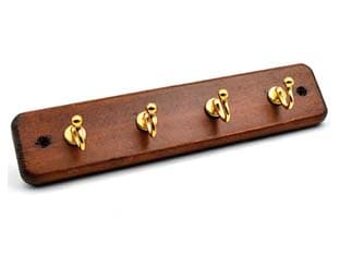 Ganci Adesivi Legno Noce 4 Posti 235 MMX50H 5 Pezzi - 2