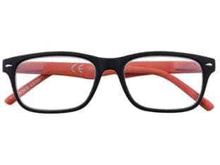 Occhiale Lettura Montatura Policarbonato Nero Rosso B3 Diottrie +2,5 - 2