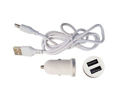 Caricatore USB da Auto con Cavo di Ricarica Attacco Type C 2 USB 100 cm - 2
