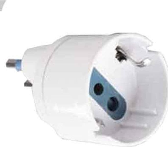Adattatore Semplice Schuko Bivalente 16A Ideal Presa Schuko 10A 2P con T - 2