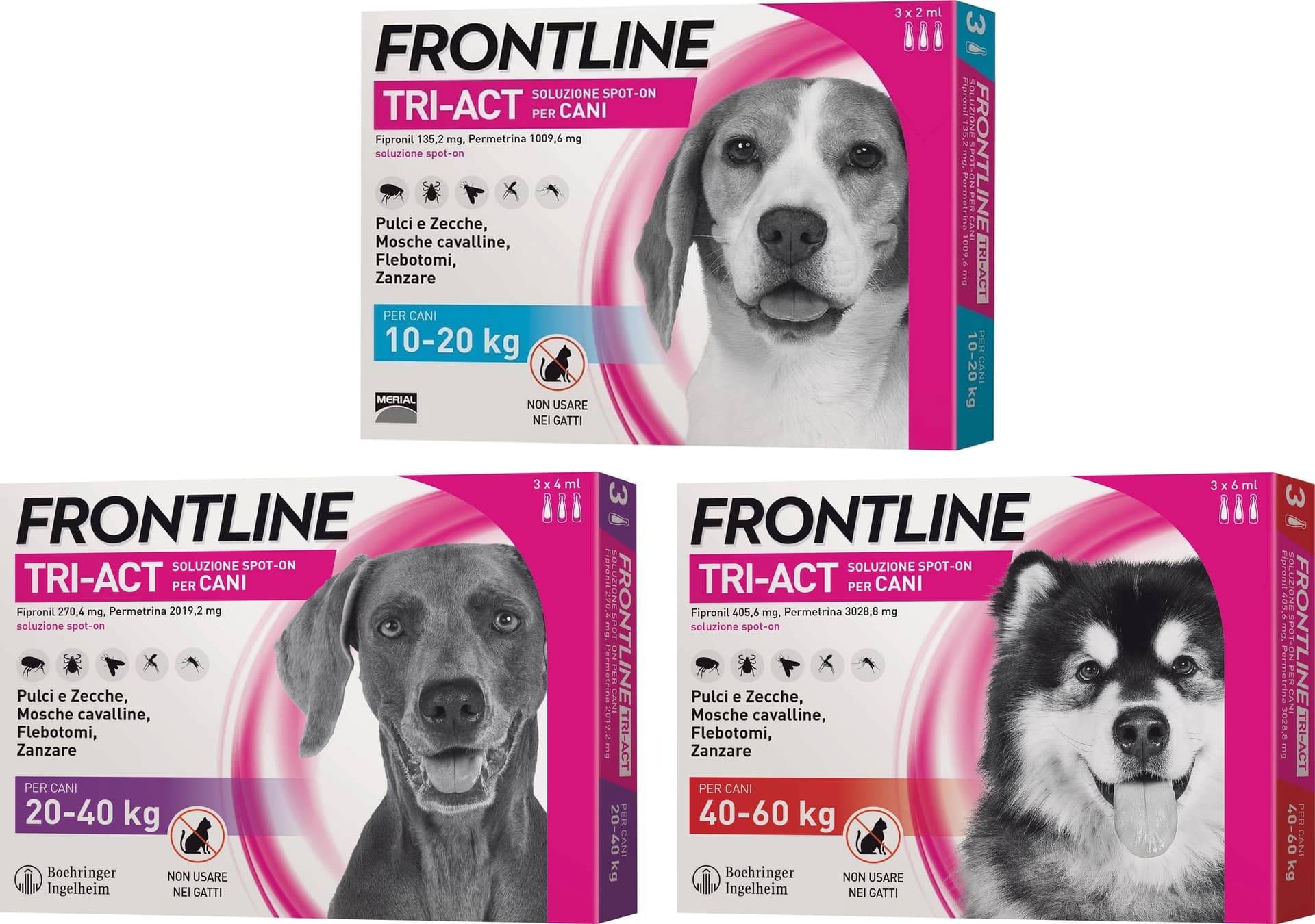 Antiparassitario Tri Act Frontline Cani 40 x 60 kg 3 Pipette - 2