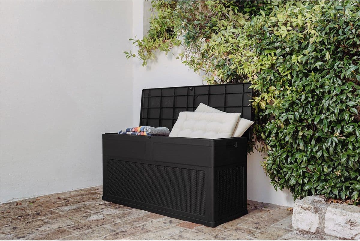 Baule Multiuso Toscana 320 Litri per Interno in Resina Effetto Rattan - 3
