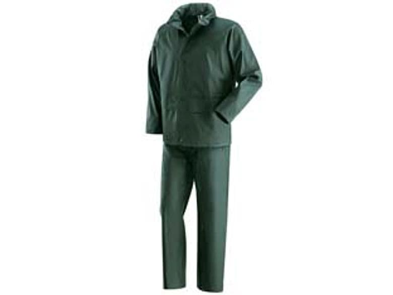 Impermeabile Giacca Pantalone in Poliuretano Verde Tg.l Verde