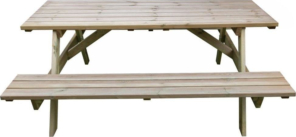 Tavolo da Pic Nic in Legno Robusto con Panche Sedura Arredo Giardino Cm 180 - 3