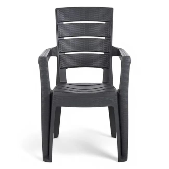 Sedia Impilabile con Braccioli Ayder in Plastica Effetto Rattan Ø 56 x 44 x - 2