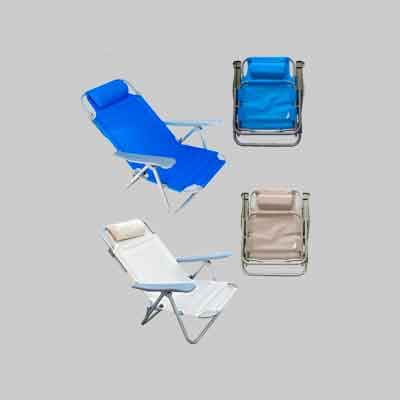 Spiaggina Richiudibile con Braccioli 42 x 48 x 61 x 22 x 81 cm Col Crema - 2