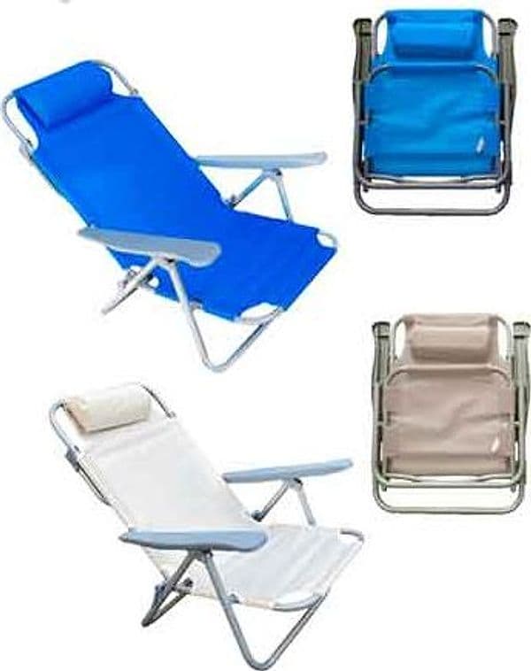 Spiaggina Richiudibile con Braccioli 42 x 48 x 61 x 22 x 81 cm Colore Blu - 2