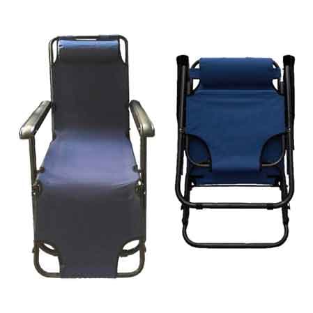 Sdraio Richiudibile con Braccioli Cm 153 x 60 x 80H Col Blu - 2