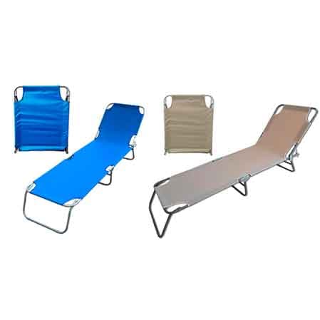 Lettini da Spiaggia Pieghevole 187 x 55 x 24 cm Col Crema - 2