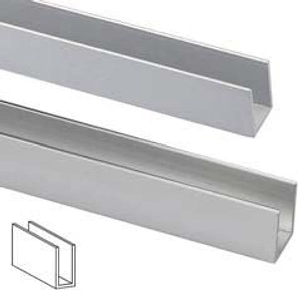 Profilo ad U in Alluminio 10 MMX20 1 m Argento 5 Pezzi - 2