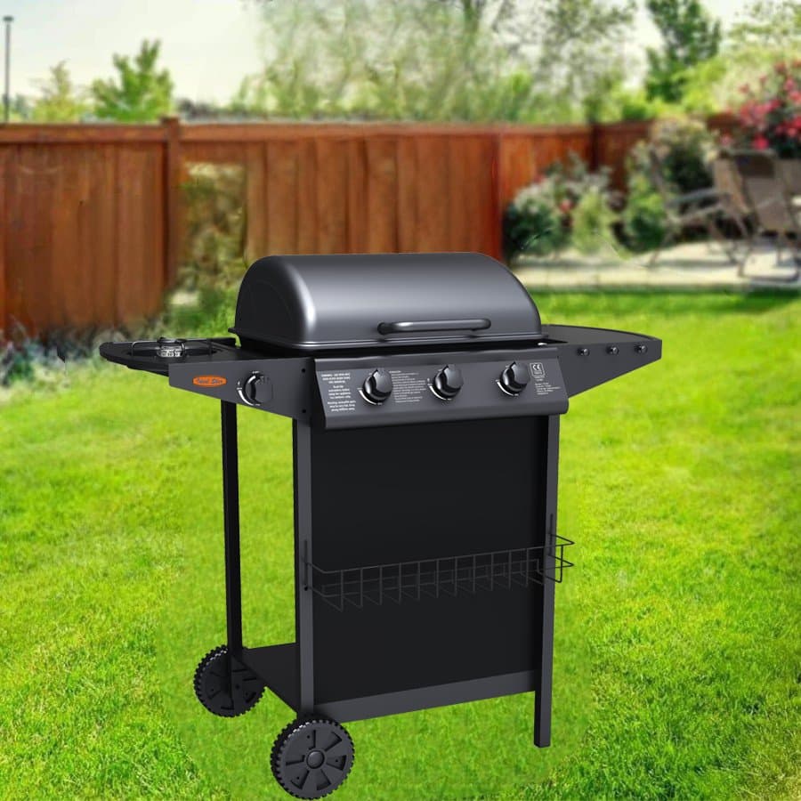 Barbecue a Gas Tre Fuochi Ideal Star con Fornellone Cm 104 x 55,4 x 97,7H - 3