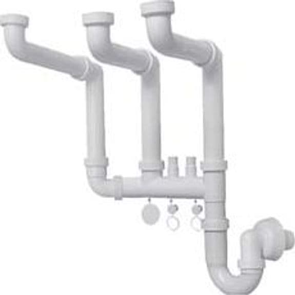 Sifone Moplen Libero 3 Vie con 2 Scarichi 11 2 per Lavello - 2