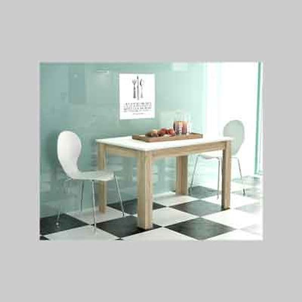 Tavolo da Pranzo Pepper 110 Bianco Rovere Grigio Cm 110 x 75 x 75H - 2