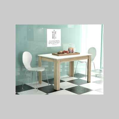 Tavolo da Pranzo Pepper 110 Bianco Rovere Grigio Cm 110 x 75 x 75H - 2