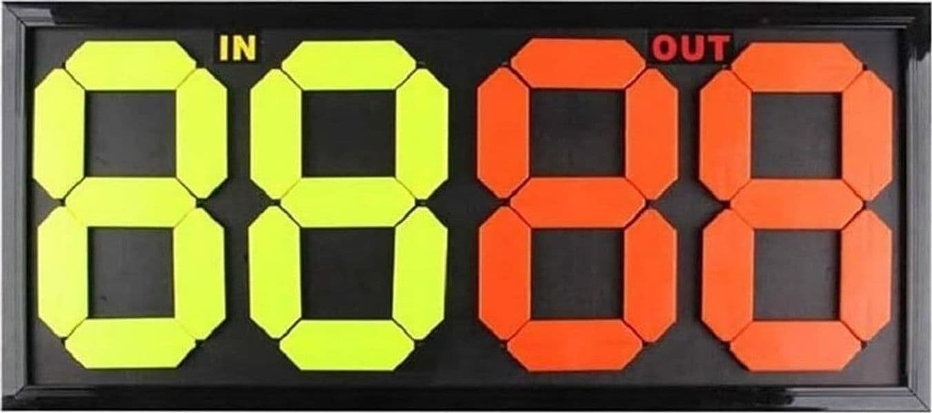 TABELLA TABELLONE CAMBI PARTITA CALCIO SPORT SOSTITUZIONI 4 CIFRE - 2
