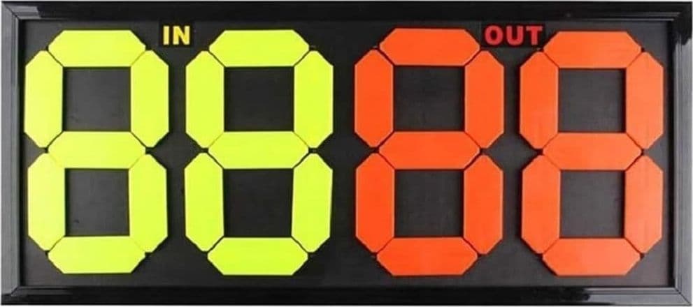 TABELLA TABELLONE CAMBI PARTITA CALCIO SPORT SOSTITUZIONI 4 CIFRE - 2