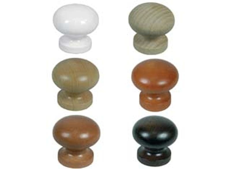 Pomoli per Mobili in Legno Liscio Ø 35 mm Ciliegio 10 Pezzi - 2