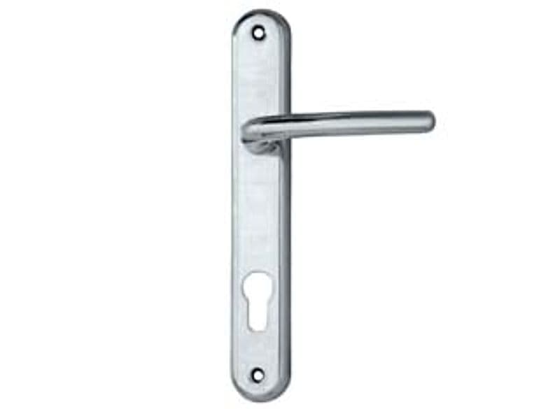 Maniglia Vega con Placca Foro Yale in Zama Finitura Ottone Cromato 90 mm - 2