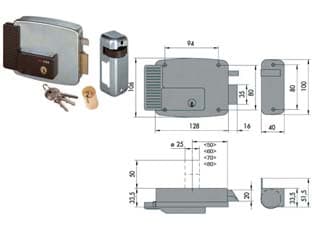 Elettroserratura per Cancelli Senza Tetto 11921 70 mm Dx (11921701) Cisa - 2