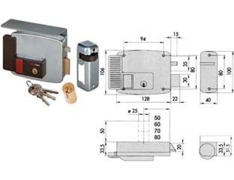 Elettroserratura per Cancelli con Tetto e Pulsante Interno 11731 50 mm Dx – Cisa