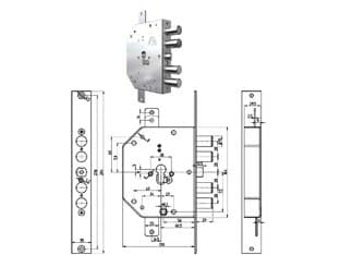 Serratura Tripl. Applic. C Scr. Cil. Eu. a Ingran. Blind. 2155 Cod 384117 - 2