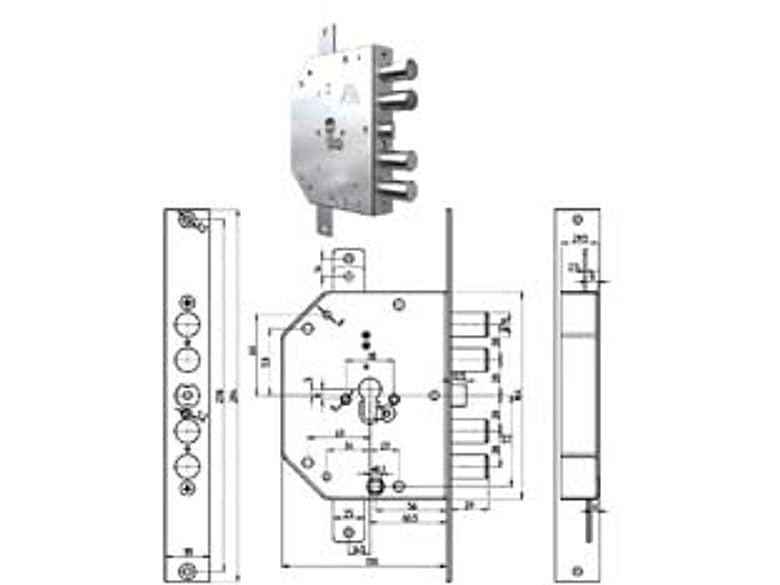 Serratura Tripl. Applic. C Scr. Cil. Eu. a Ingran. Blind. 2155 Cod 384117