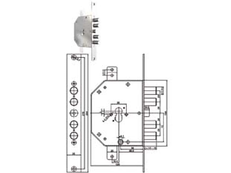 Serratura Triplice Infilare C Scrocco Cil. Eu. Blindate 2151PEN Cod 300124 - 2