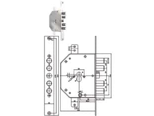 Serratura Triplice Infilare C Scrocco Cil. Eu. Blindate 2151PEN Cod 300124 - 2