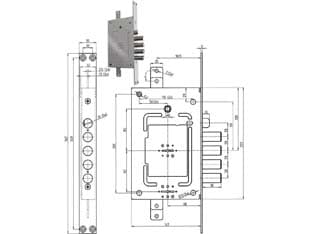 Serratura Tripl. Infilare C Scr. Multif. D m + D m Blind Cod 384322 - 2