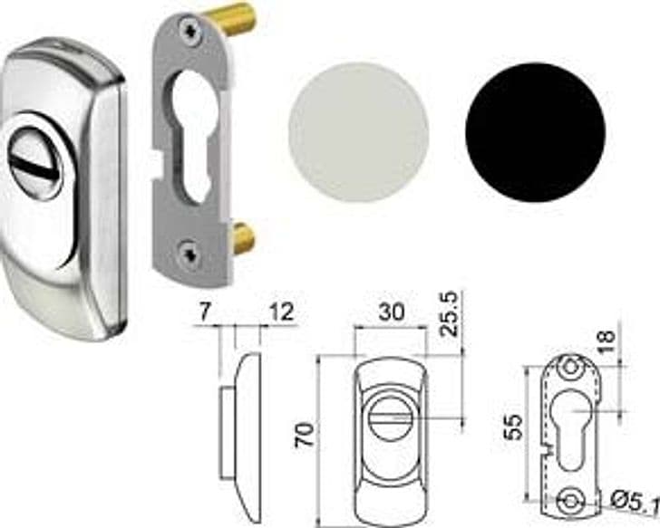 Defender per Cilindro Sagomato SG15 70 MMX30X19H. Acciaio Inox Satinato - 2