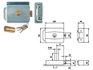 Elettroserratura per Cancelli con Tetto Reversibile 505 60 mm (505604) Iseo - 2