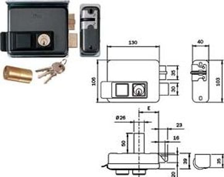 Elettroserratura per Cancelli con Tetto Foro Variabile 53N515 5080 mm Sx - 2
