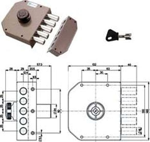 Serratura Laterale da Applicare Senza Scrocco a Pompa 30601 60 mm Sx - 2