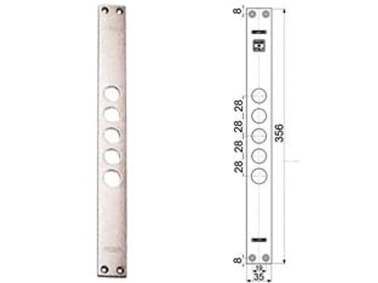 Contropiastre per Serrature Porte Blindate 94254 Interasse 28 Mm, 35 - 2