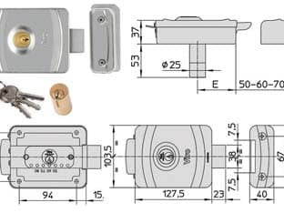 Elettroserratura per Cancelli con Cilindro Tondo 9083 50 mm 80 Dx Sx (9083) - 2