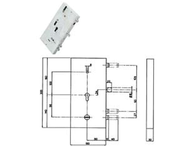 Serratura Triplice Infilare Multifunz. Cil. Eu. + D m Blindate 133Y9 Dx - 2
