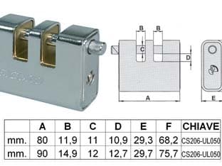 Lucchetto Corazzato a Due Bocche 90 mm Quality - 2